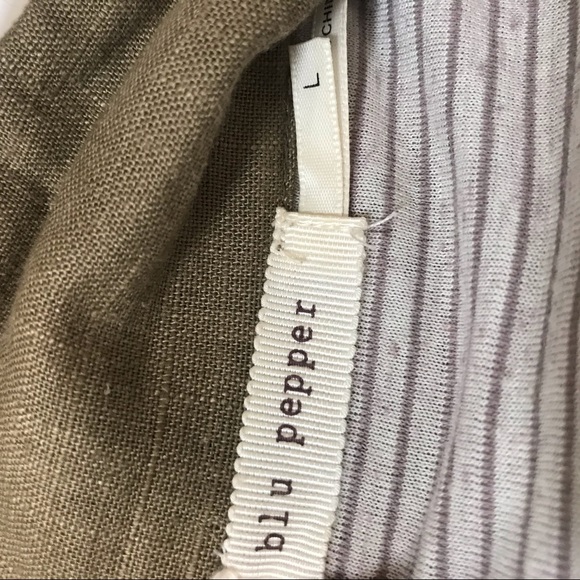 BLU PEPPER Linen Blend Colorblock Jacket - Picture 9 of 10